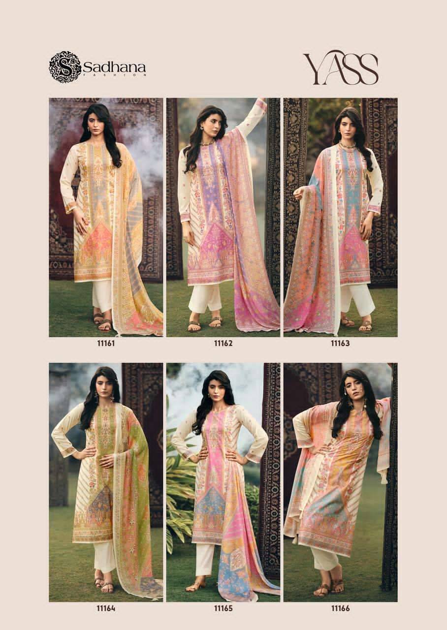 YASS By SADHANA FASHION 11161 To 11166 Series Stylish Beautiful Colourful PURE COTTON Dresses At Wholesale Price
